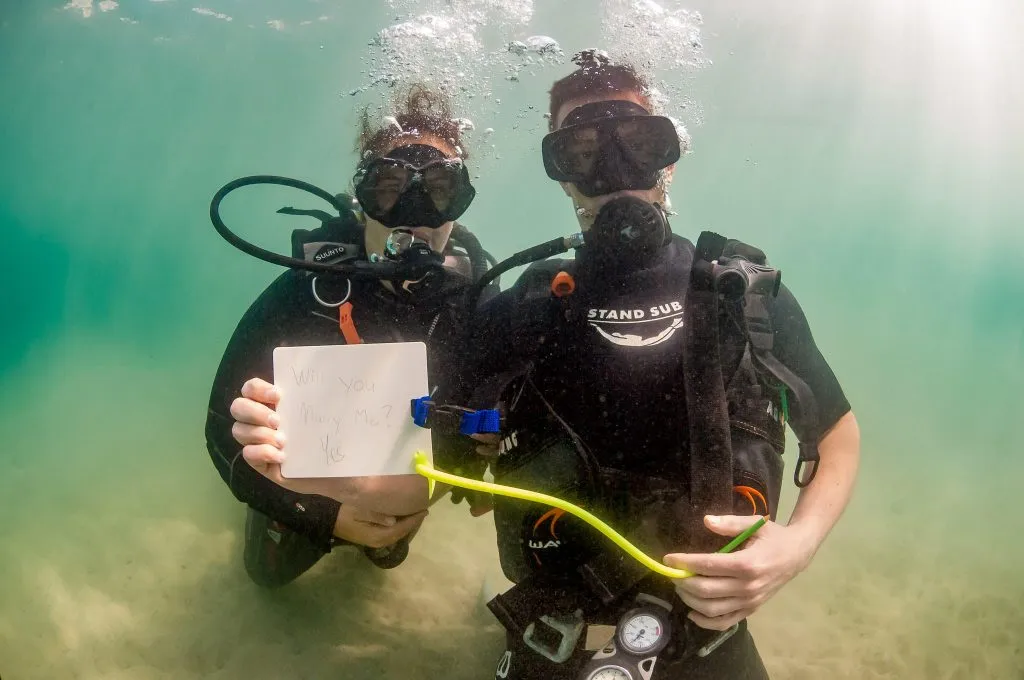 Diving in Gozo’s clear blue Mediterranean sea